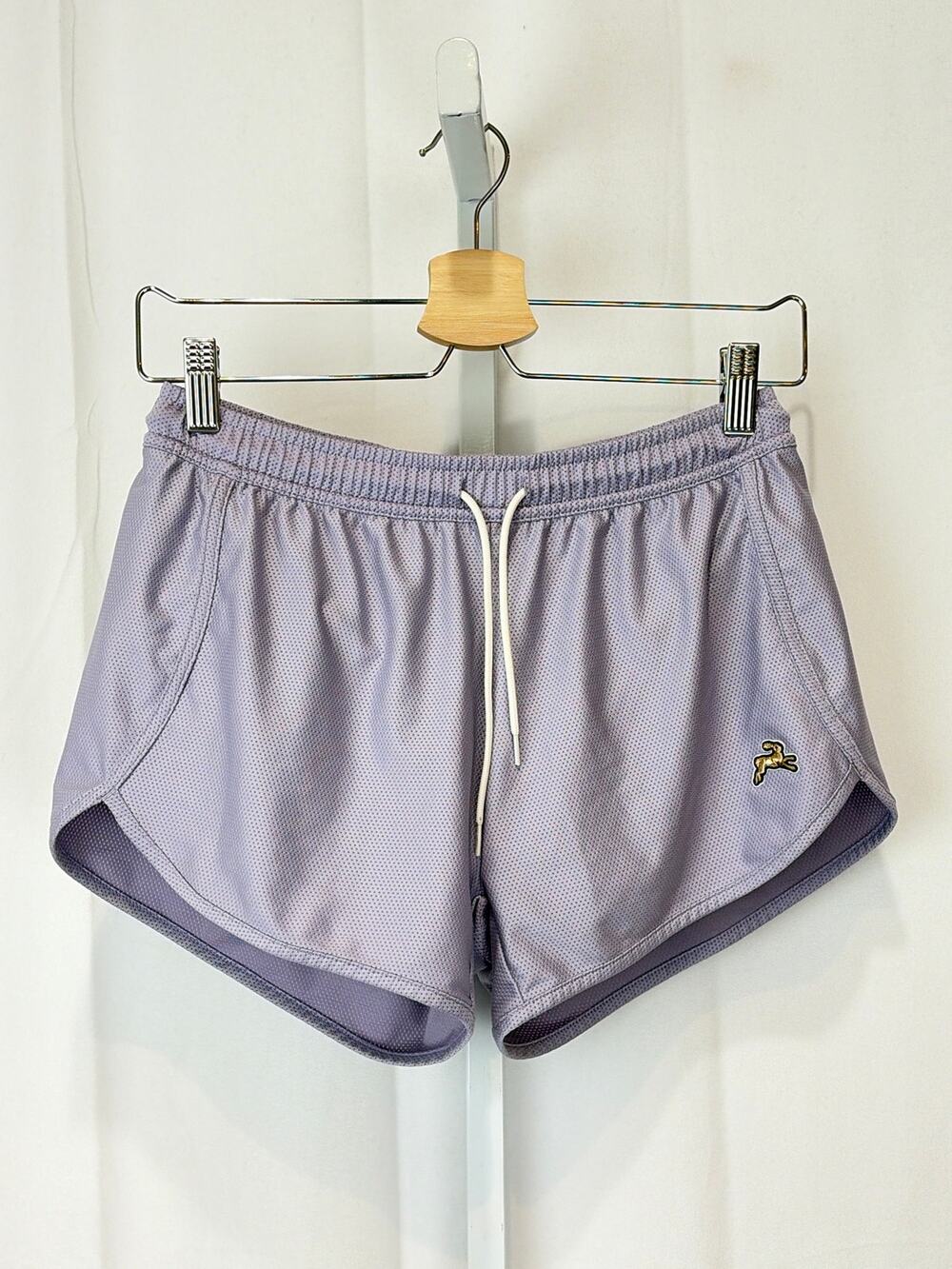 TRACKSMITH 2.09 Mesh Lined Running Shorts Drawstring Gel Pockets Purple Gray S